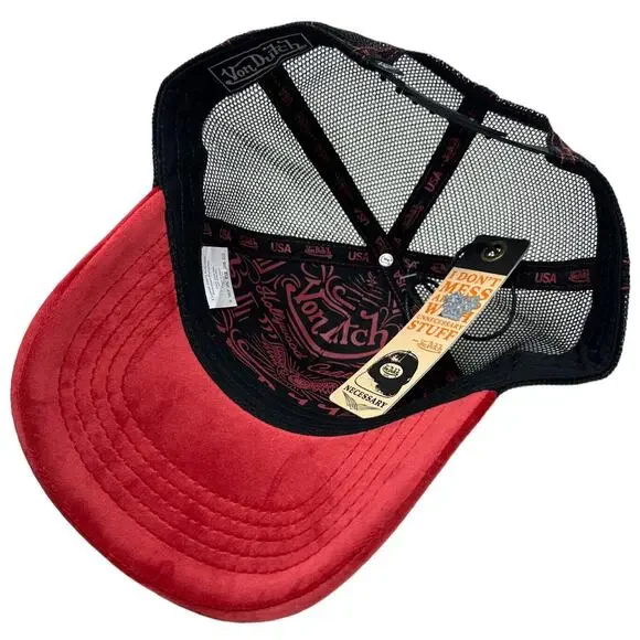 Von Dutch Trucker Hat Astro Dust Velvet Embroidered Logo Patch - Picture 5 of 7